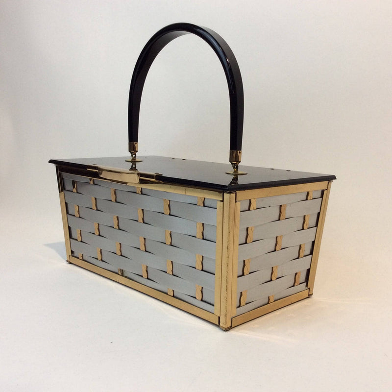 🇨🇦 Vintage gold metal box purse | Purses, Vintage gold, Gold metal
